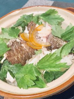 夏に食べタイ!みかん鯛風☆土鍋de鯛めし-レシピのメイン写真