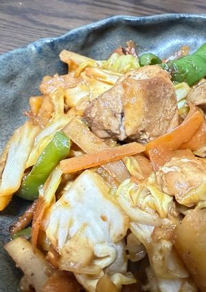 時短：鶏もも肉と野菜のほんのり味噌炒め-レシピのメイン写真