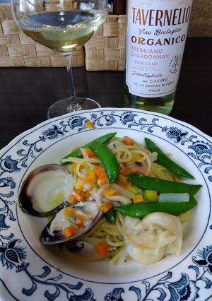 ホタテとスナップエンドウと野菜のパスタ-レシピのメイン写真
