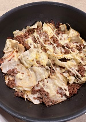 キャベツと挽肉の重ね蒸し　ワンパンレシピ-レシピのメイン写真