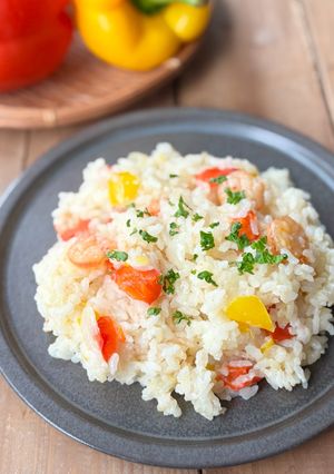 炊飯器で簡単♪パプリカと海老のピラフ-レシピのメイン写真