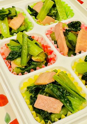 簡単！お弁当・作り置き☆小松菜中華炒め-レシピのメイン写真