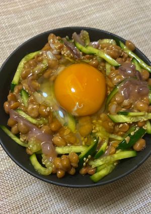 一杯で満足の塩辛納豆-レシピのメイン写真