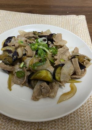 ナスと玉ねぎの豚バラ炒め-レシピのメイン写真