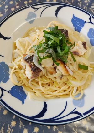 イサキと新玉ねぎの鮎魚醤スパゲッティ-レシピのメイン写真