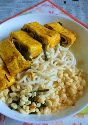 醤油うどん風冷やしうどん10～卵焼き載せ-レシピのメイン写真