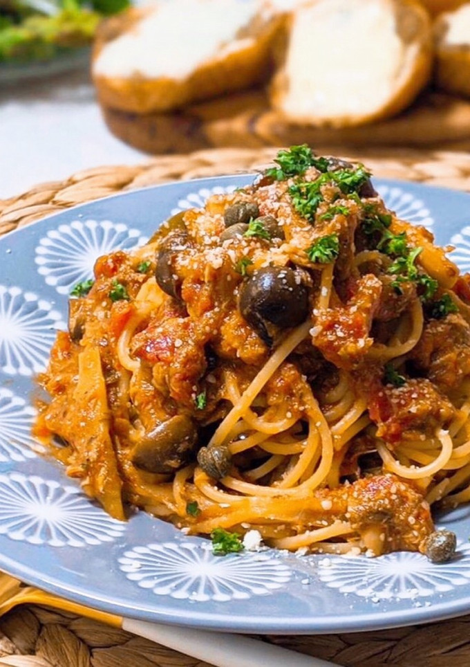 【サバ缶】鯖ときのこのトマトソースパスタ-レシピのメイン写真
