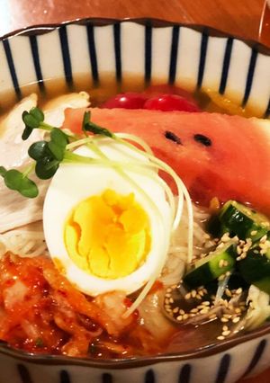 盛岡冷麺風スープで！さっぱりそうめん-レシピのメイン写真