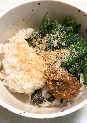 青菜と山芋丼-レシピのメイン写真