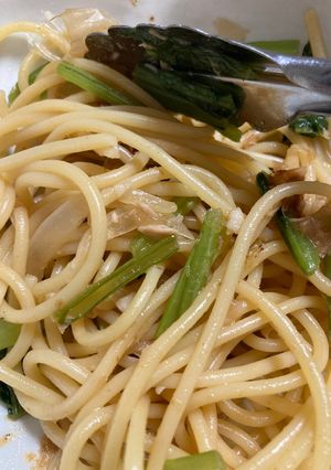 小松菜とツナとたまねぎの和風パスタ-レシピのメイン写真