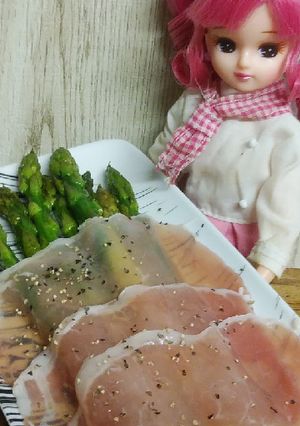 リカちゃん♡アスパラと生ハムハニーソテー-レシピのメイン写真