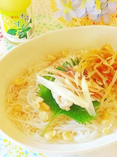 すだち香る冷やしだし素麺&柚子温麺♬-レシピのメイン写真