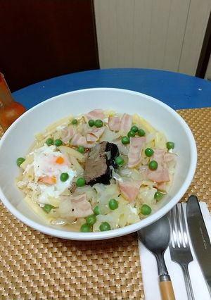 キャベツ・肉系・パスタのスープランチ！！-レシピのメイン写真