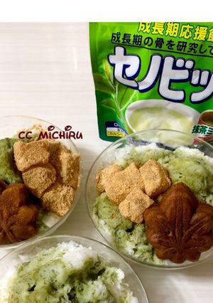 抹茶ミルクかき氷＊セノビック活用-レシピのメイン写真