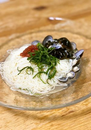 梅としじみの冷やしそうめん-レシピのメイン写真