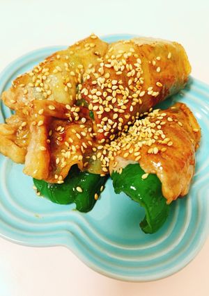 ピーマンの甘辛ごま肉巻き-レシピのメイン写真
