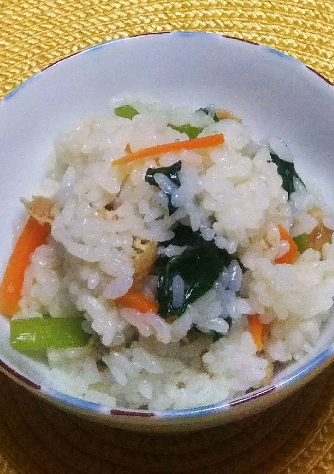 油揚げと小松菜と人参の混ぜご飯-レシピのメイン写真