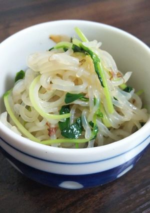豆苗と糸こんにゃくのおかか炒め煮-レシピのメイン写真