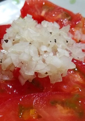 冷製トマトのレモンペッパーオニオンのせ-レシピのメイン写真