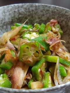 シンプルが美味しい!オクラ茗荷おかか和え-レシピのメイン写真