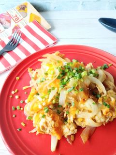 あと1品!卵と玉ねぎのスタミナ炒め-レシピのメイン写真