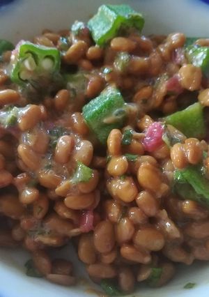 夏バテに!　梅干しとオクラで納豆あえ-レシピのメイン写真
