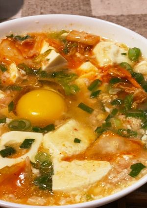 お腹いっぱい オートミールキムチスープ-レシピのメイン写真