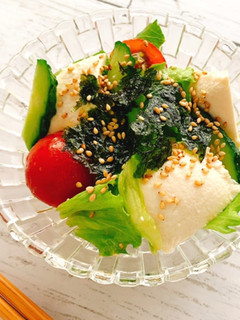 お豆腐で食べ応えアップ!チョレギサラダ-レシピのメイン写真