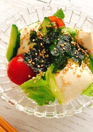 お豆腐で食べ応えアップ！チョレギサラダ-レシピのメイン写真