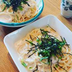 รูปของ お鍋も使う明太子スパゲティ☆