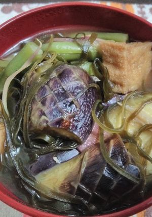 なすと切り昆布の盆汁☆安曇野の定番-レシピのメイン写真