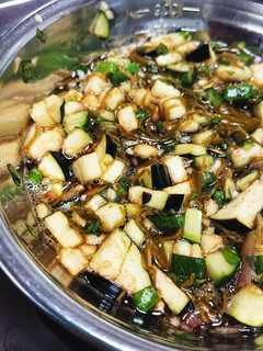 夏野菜で作るだし(山形郷土料理風)-レシピのメイン写真