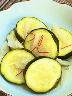 らっきょうの漬け汁でズッキーニの酢漬-レシピのメイン写真