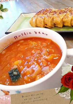 マクロビ☆あめ色玉ねぎのミネストローネ-レシピのメイン写真