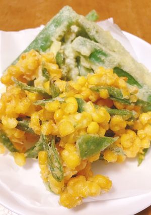 とうもろこしとモロッコインゲンのかき揚げ-レシピのメイン写真