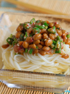 オクラ納豆梅だれの白だしそうめん-レシピのメイン写真