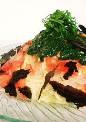 モロヘイヤのトロトロ冷静パスタ-レシピのメイン写真