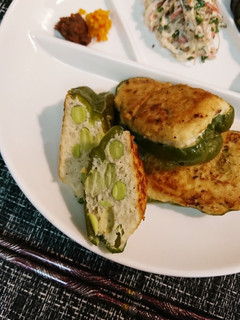 鶏ひき肉詰めピーマン-レシピのメイン写真