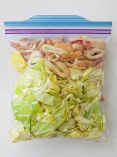 【下味冷凍】イカとキャベツのバター炒め-レシピのメイン写真
