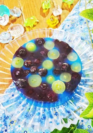 簡単♪ブルーハワイ寒天ゼリーケーキ-レシピのメイン写真