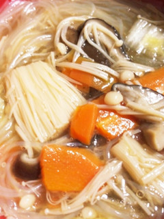 超楽々 中華きのこ春雨スープ 作ります-レシピのメイン写真