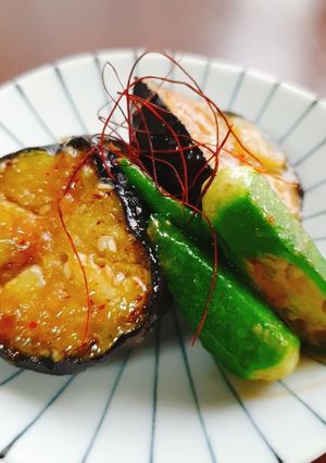 ご飯が進む〜❢茄子とオクラの味噌炒め-レシピのメイン写真