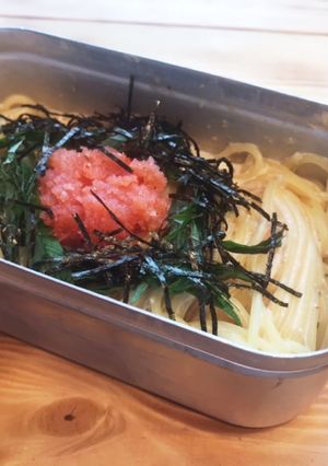 キャンプ　メスティン　明太クリームパスタ-レシピのメイン写真