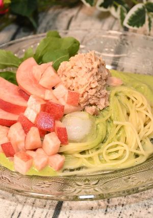 簡単！冷製ツナ&クリームジェノバパスタ-レシピのメイン写真
