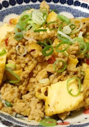 厚揚げとひき肉のカレー炒め-レシピのメイン写真