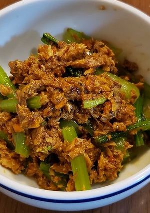 小松菜とイワシの煮付けの和え物-レシピのメイン写真