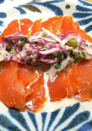 酢漬けニンニクで簡単◎サーモンのタルタル-レシピのメイン写真