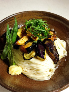 ナスとオクラの素麺-レシピのメイン写真