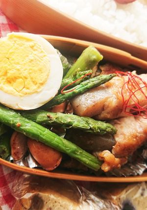 お弁当★アスパラとソーセージ岩塩炒め-レシピのメイン写真