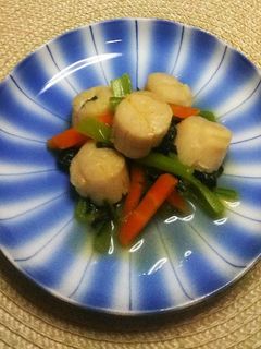 ホタテと小松菜とにんじんの中華炒め-レシピのメイン写真